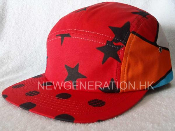 Allover Sublimation Polyester 5 Panels Camp Cap
