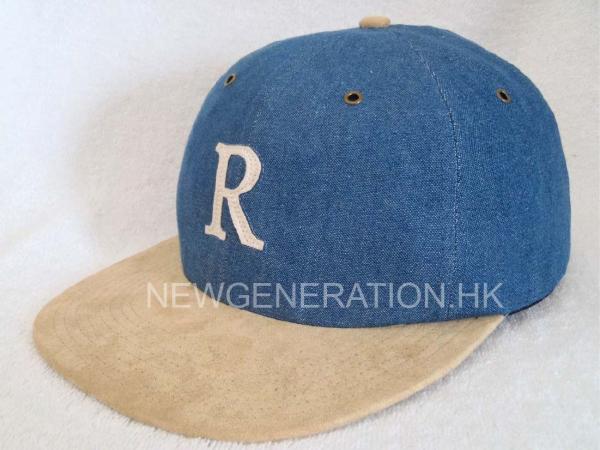 Felt Applique Denim Unstructured Cap Suede Visor