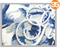 35. All Over Transfer Print with 3D Embroidery